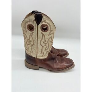 Brown and Cream Western Cowboy Boots